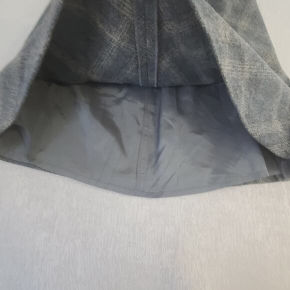J Crew Women's wool skirt Grey pleated plaid Sz 8 Preppy Academia Twee Y2K vines - Picture 6 of 11